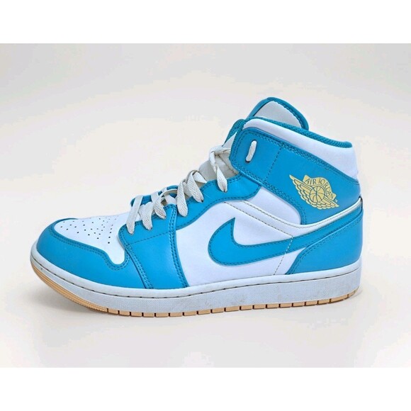 Jordan 1 Mid Aquatone Men's Size 12 Blue White Retro Vintage Sneakers DQ8426-400 - Picture 3 of 10
